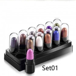 Mini Eyeshadow Stick Set Shimmer Glitter Eye Shadow Cream Set 12 Pcs Lasting Eyeshadow