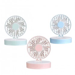 Mini Portable Fan Handheld Cake Type Air Cooler Table Desk Fan USB Rechargeable With Makeup Mirror