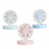 Mini Portable Fan Handheld Cake Type Air Cooler Table Desk Fan USB Rechargeable With Makeup Mirror