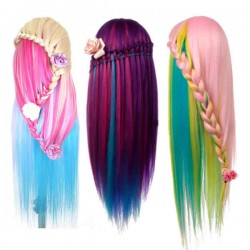 Multicolor Hairdressing Training Head Mannequin Model Braiding Practice Salon Clamp Holder