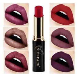 NICEFACE 24 Colors Shimmer Matte Metallic Halloween Velvet Lip Stick Makeup Long Lasting Waterproof