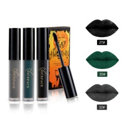 NICEFACE Halloween Matte Lipstick Liquid Lip Gloss Kit Suit Retro Pumpkin Nude Makeup
