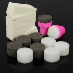 Nail Art Decoration Tools Transfer Template Polish Sponges DIY Changeable Stamper Design