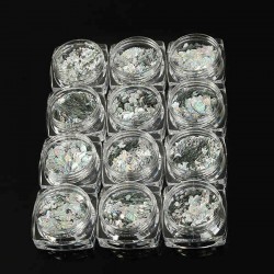 Nail Art Set Glitter Silver Sequins Sheets Tips Manicure 3D Decoration Set