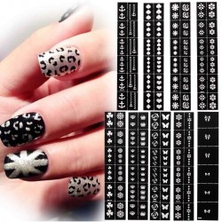 Nail Art Stencils Designs Vinyl Diecut Stickers Decal Decoration Tool