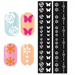 Nail Art Stencils Designs Vinyl Diecut Stickers Decal Decoration Tool