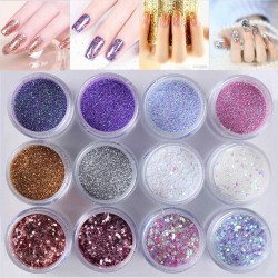 Nails Art Powder Glitter Mixed Sequins Decoration DIY Decoration 12 Boxes/Set