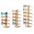 Natural Wood Wooden Sunglasses Eyeglasseses Display Rack Stand Holder Organizer 3/4/5/6 Layers