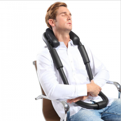 Neck U Shaped Cervical Pillow Office Nap Aircraft Car Travel Black Hardcover