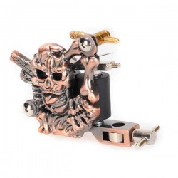 OCOOCOO K400 Skull Casting Tattoo Machine High Stability 7000-9000 R/Minute Purple Bronze 10 Warps Coils