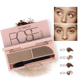 O.TWO.O 2 In 1 Eyebrow Powder Waterproof Makeup Eye Liner Gel Lasting Brown Black