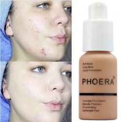 PHOERA Coverage Concealer Liquid Foundation Longlasting Cosmetic Moisturizing