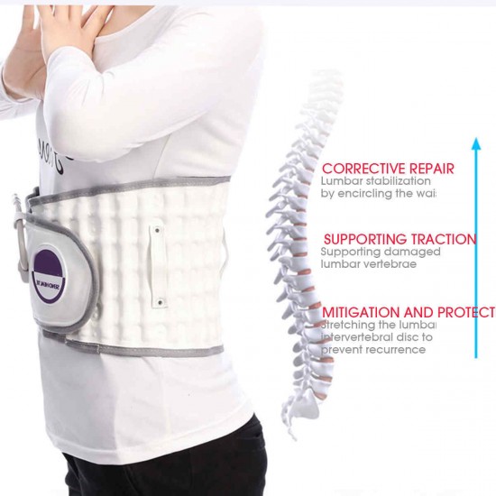 Physio Relief Belt Air Pump Traction Decompression Lumbar Spinal Back Support