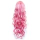 Pink Long Wavy Bangs Cosplay High-temperature Fiber Wig With Cap