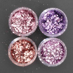 Pink Purple Mixed Glitter Powder 1mm Sequins Shining Dust Nail Art Decoration Eye Shadow 10ml