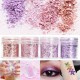 Pink Purple Mixed Glitter Powder 1mm Sequins Shining Dust Nail Art Decoration Eye Shadow 10ml