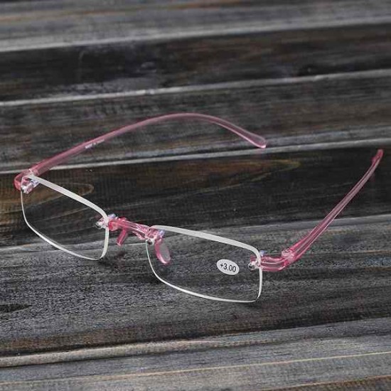 Pink Rimless Light Presbyopic Reading Glasses Fatigue Relieve Strength 1.0 1.5 2.0 2.5 3.0 Pink Rimless Light Presbyopic Reading Glasses Fatigue Relieve Strength 1.0 1.5 2.0 2.5 3.0