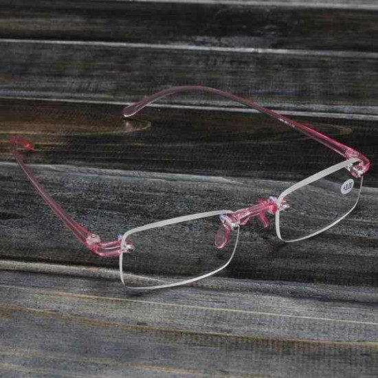 Pink Rimless Light Presbyopic Reading Glasses Fatigue Relieve Strength 1.0 1.5 2.0 2.5 3.0 Pink Rimless Light Presbyopic Reading Glasses Fatigue Relieve Strength 1.0 1.5 2.0 2.5 3.0