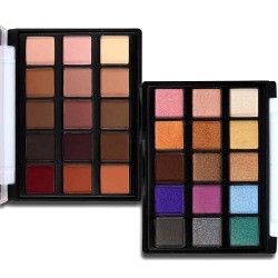 Popfeel 15 Colors Eyeshadow Palette Shimmer Glitter Nude Matte Pigmented Metallic Finish Eye Shadow