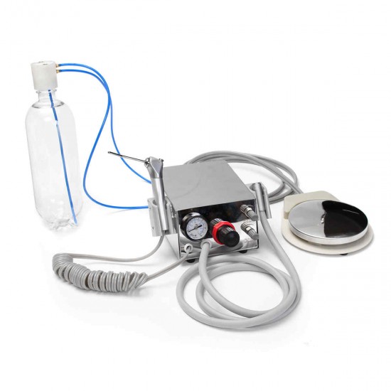 Portable Dental Turbine Unit 3 Way 4 Hole & 600ml Bottle Air control Foot switch Dental Tools Portable Dental Turbine Unit 3 Way 4 Hole & 600ml Bottle Air control Foot switch Dental Tools