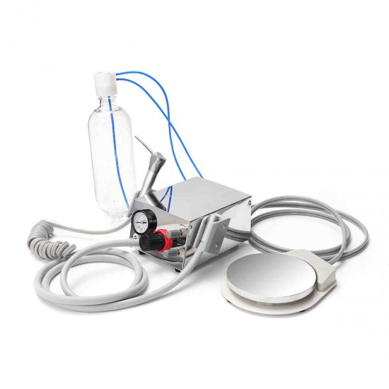 Portable Dental Turbine Unit 3 Way 4 Hole & 600ml Bottle Air control Foot switch Dental Tools Portable Dental Turbine Unit 3 Way 4 Hole & 600ml Bottle Air control Foot switch Dental Tools