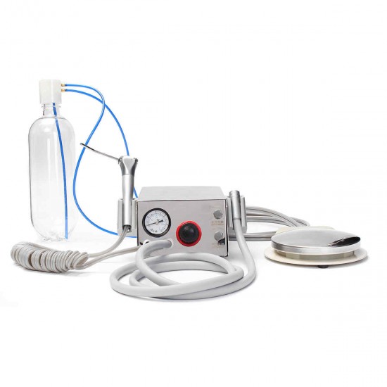 Portable Dental Turbine Unit 3 Way 4 Hole & 600ml Bottle Air control Foot switch Dental Tools Portable Dental Turbine Unit 3 Way 4 Hole & 600ml Bottle Air control Foot switch Dental Tools