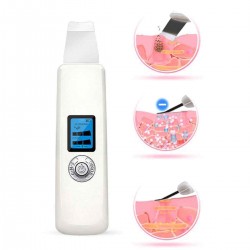 Portable Facial Ultrasonic LCD Skin Ion Scrubber Care Peeling Purifier Cleaner Beauty Machine