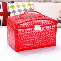 Portable Makeup Cosmetic Case Jewelry Box Mirror Storage Display Beauty Travel