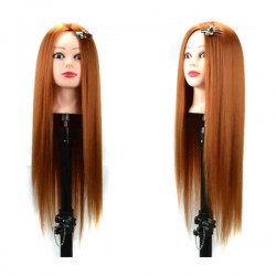 Practice Model High Temperature Fiber With Clamp Stand Hairdressing Hair Extensions