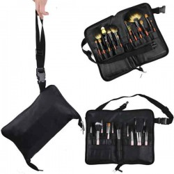 Pro 28 Pocket Makeup Brushes Bag PU Leather Apron Belt Strap Brush Holder Cosmetic Tool