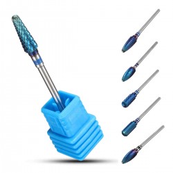 Pro Electric Blue Cylinder Coated Carbide File Drill Bit Nail Art Manicure Pedicure Kit
