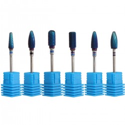Pro Electric Blue Cylinder Coated Carbide File Drill Bit Nail Art Manicure Pedicure Kit