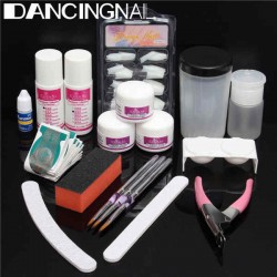 Professional Acrylic Nail Art Manicure kit False Tips Cutter Sanding Nails Files Tool Set
