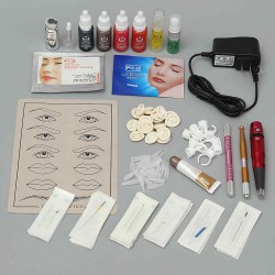 Professional Complete Eyebrow Lips Tattoo Machine Kits Permanent Makeup Set