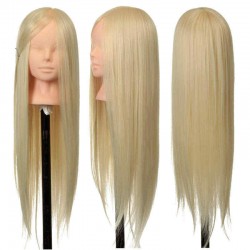 Professional Cosmetology Training Head Model Face Makeup Long Hair Practice + Clamp