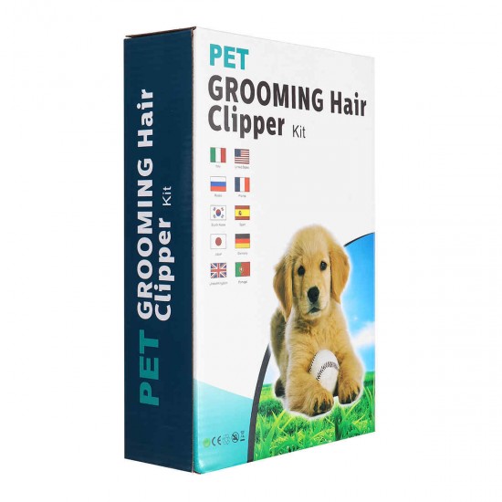 Professional Pet Cat Dog Cordless Clipper Grooming Electric USB Rechargeable Hair Trimmer Kit W/ Combs and Sponge