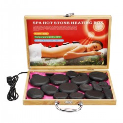 Professional Portable Massage Stone Heater Kit with 22Pcs Therapy Hot Rocks Massage Stones Electric Massager Stone