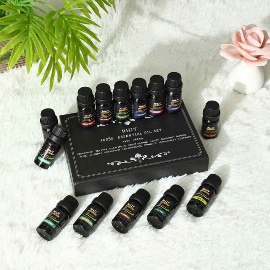 RHJY 14pcs 100% Pure Natural Aromatherapy Essential Oil Therapeutic Plant Aroma Diffuser 10ml RHJY 14pcs 100% Pure Natural Aromatherapy Essential Oil Therapeutic Plant Aroma Diffuser 10ml