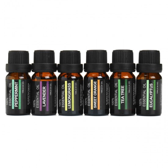 RHJY 6Pcs/Set 10ml Pure Natural Aromatherapy Essential Oils Therapeutic Plant RHJY 6Pcs/Set 10ml Pure Natural Aromatherapy Essential Oils Therapeutic Plant