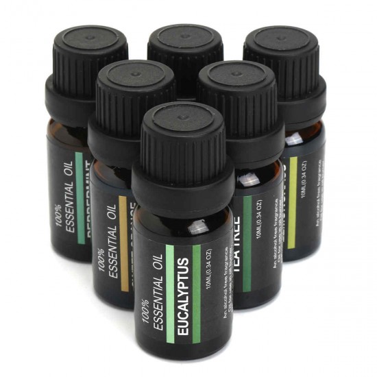 RHJY 6Pcs/Set 10ml Pure Natural Aromatherapy Essential Oils Therapeutic Plant RHJY 6Pcs/Set 10ml Pure Natural Aromatherapy Essential Oils Therapeutic Plant