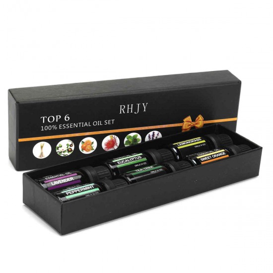 RHJY 6Pcs/Set 10ml Pure Natural Aromatherapy Essential Oils Therapeutic Plant RHJY 6Pcs/Set 10ml Pure Natural Aromatherapy Essential Oils Therapeutic Plant