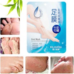ROLANJONA Milk Bamboo Feet Mask Baby Foot Peeling Masks Deep Exfoliating Repairing Squishy