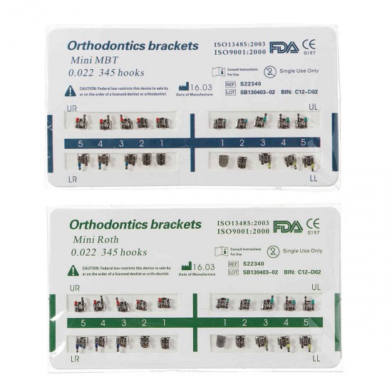 ROTH Straight Wire Tech Dental Tools Orthodontic Mini Metal Bracket Teeth Tools ROTH Straight Wire Tech Dental Tools Orthodontic Mini Metal Bracket Teeth Tools