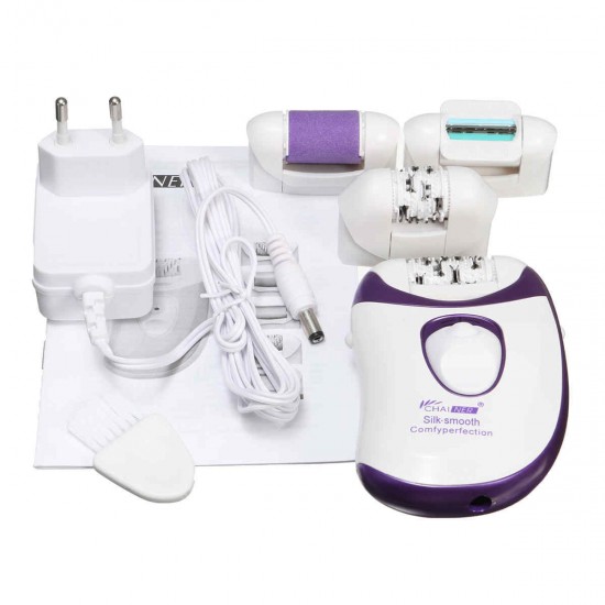 Rechargeable 4 in 1 Electric Foot Callus Remover Epilator Underarms Tweezer Shaver Hair Removal