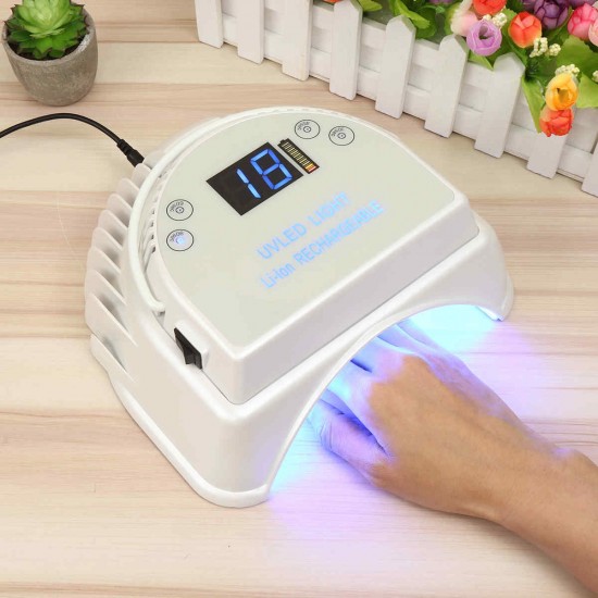 Rechargeable Pro 64W UV LED Gel Nail Light Art Polish Dryer Manicure Lamp Timer