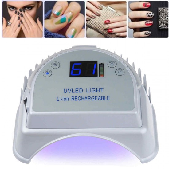 Rechargeable Pro 64W UV LED Gel Nail Light Art Polish Dryer Manicure Lamp Timer