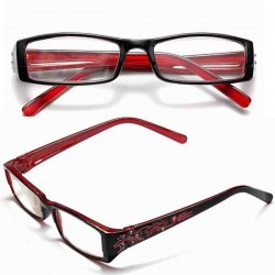 Red Female Diamond Flower Frame Presbyopic Reading Glasses Eyeglasses 1.0 1.5 2.0 2.5 3.0 3.5 4.0