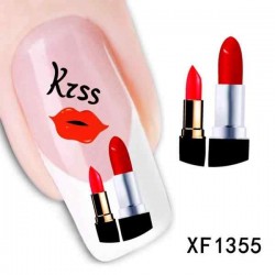 Red Lip Lipstick Pattern Water Decal Transfer Nail Sticker
