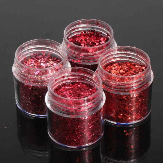 Red Nail Art Glitter Powder Sequins Decoration Tips 3D Mixed Dust Red Nail Art Glitter Powder Sequins Decoration Tips 3D Mixed Dust