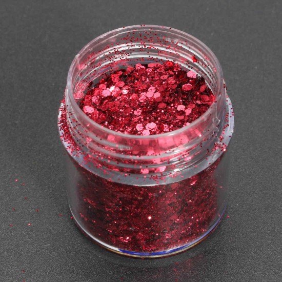 Red Nail Art Glitter Powder Sequins Decoration Tips 3D Mixed Dust Red Nail Art Glitter Powder Sequins Decoration Tips 3D Mixed Dust
